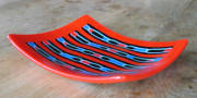 fused glass with pattern bars (215mmL x 150mmW x 35mmH)